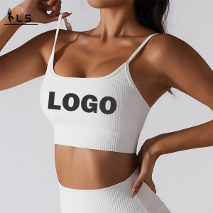 SC10174 White Sports Bra Active Wear Private Label Gym Jooga Bras Sexy Strappy Custom Sports Bra fornaisille