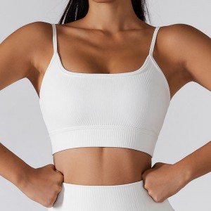 SC10174 White Sports Bra Active Wear Private Label Gym Jooga Bras Sexy Strappy Custom Sports Bra fornaisille