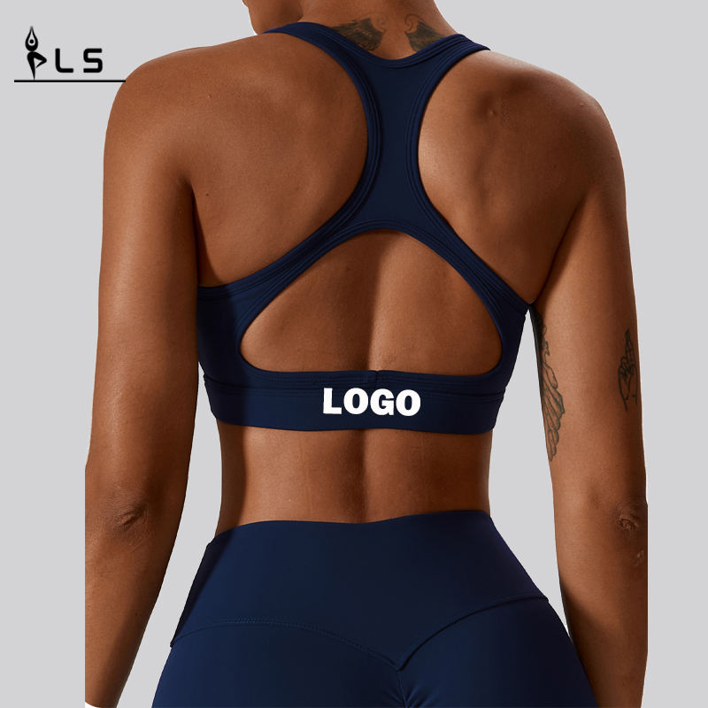 SC10189 Women Fitness Racer Back Sports Bra Yoga Wear Pehmeän tuen puristusjooga seksikäs urheilu rintaliivit