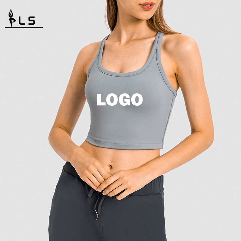 SC10241 Tops Quick Dry Agated Tank Top Gym Sports Jooga Fitness Crop Tops Tank Top Women's T-paidat