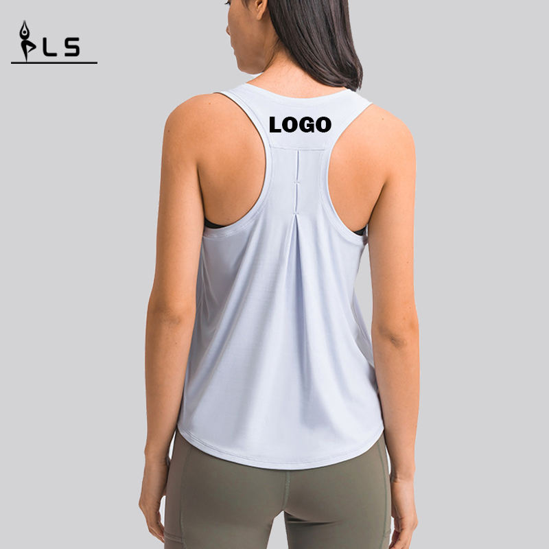 SC10256 Ladies Tank Tops Spring Fashion Loose Blause Yoga Lest Tank Tops Naisten Yoga Tank Top Back Back