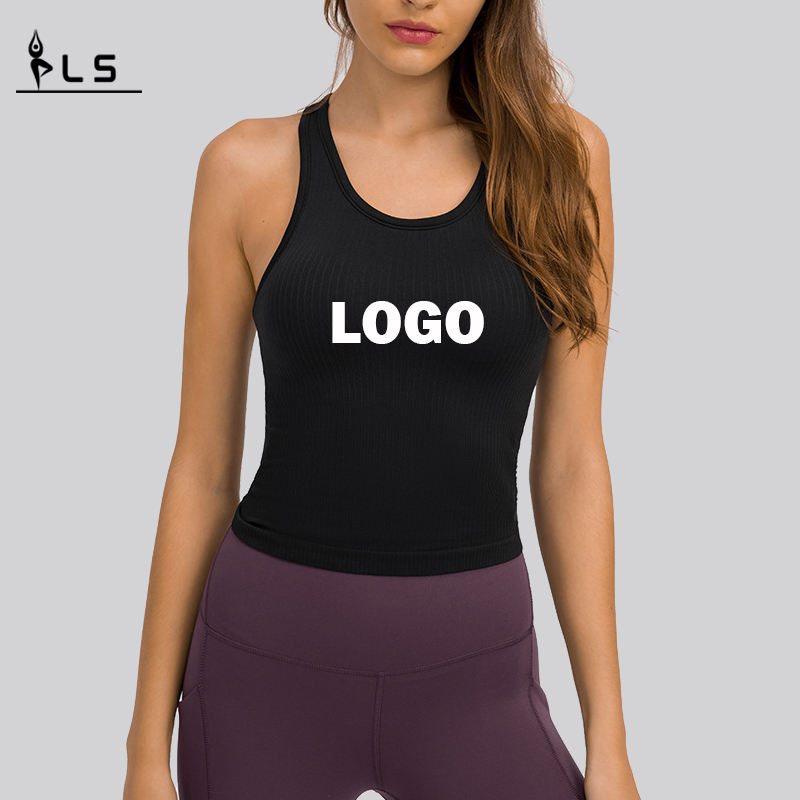 SC102510 Fitness Crop Tank Top Naisten T-paidat Rib Tank Top Women Yoga Gym Fitness Workout Tank Livi -vaatteet Ylävaatteet