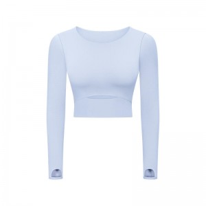 SC10275 Tiukka istuva pitkähihainen jooga-t-paitanainen Jooga Tee paita satosäiliötä kuntosali pitkähihainen jooga-topit t-paita