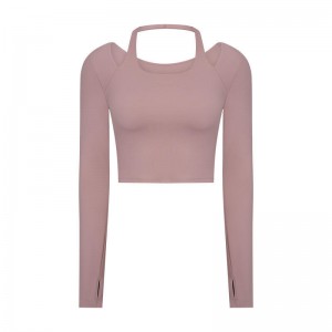 SC10273 Custom Logo Yoga T-paidat kunto juoksun pyöreän kaulan t-paitapaitanainen pitkähihainen urheilupaitanaisille