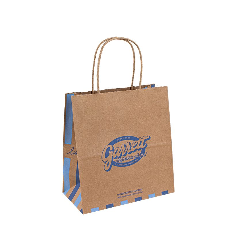 Painettu räätälöity paperipussi, ottaa pois laukun kahva, ruoan takeaway Kraft Bag