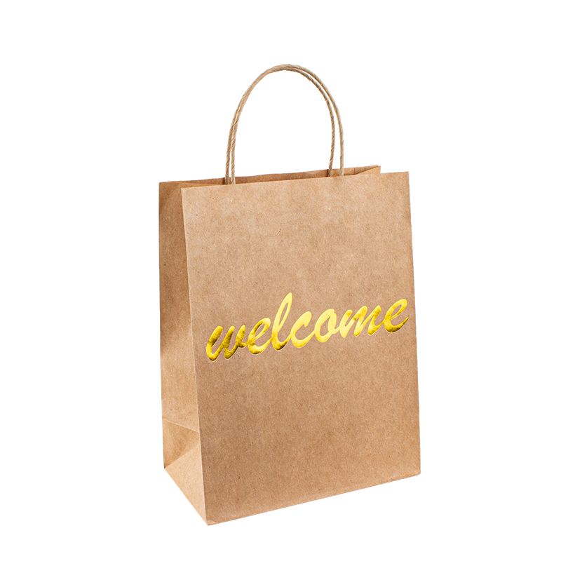 Tukkumyynti mukautettu logo Printing Ruoka Tee käsin Kraft Paper Bag Maito teepakkauspaperi laukku