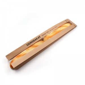 Brown/white Kraft Bakery -laukut, joissa ikkunan muokattavissa oleva kestävä ympäristöystävällinen