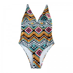 Kukka kansallinen tyyli leveä hihna yksiosainen uimapuku-temperamentti