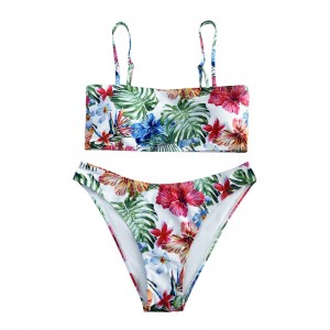 Rento mukavuusvääri etninen tyyli painettu kaksiosainen uimapuku