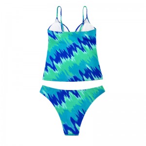 Teal-kirjaava kaksiosainen uimapuku