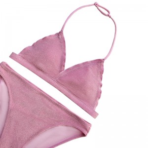 Lasten kaulan laippa kolmiokuppi kaksiosainen uimapuku söpö