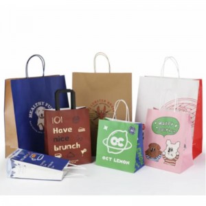 Vaaleanpunainen Kraft -paperipussi