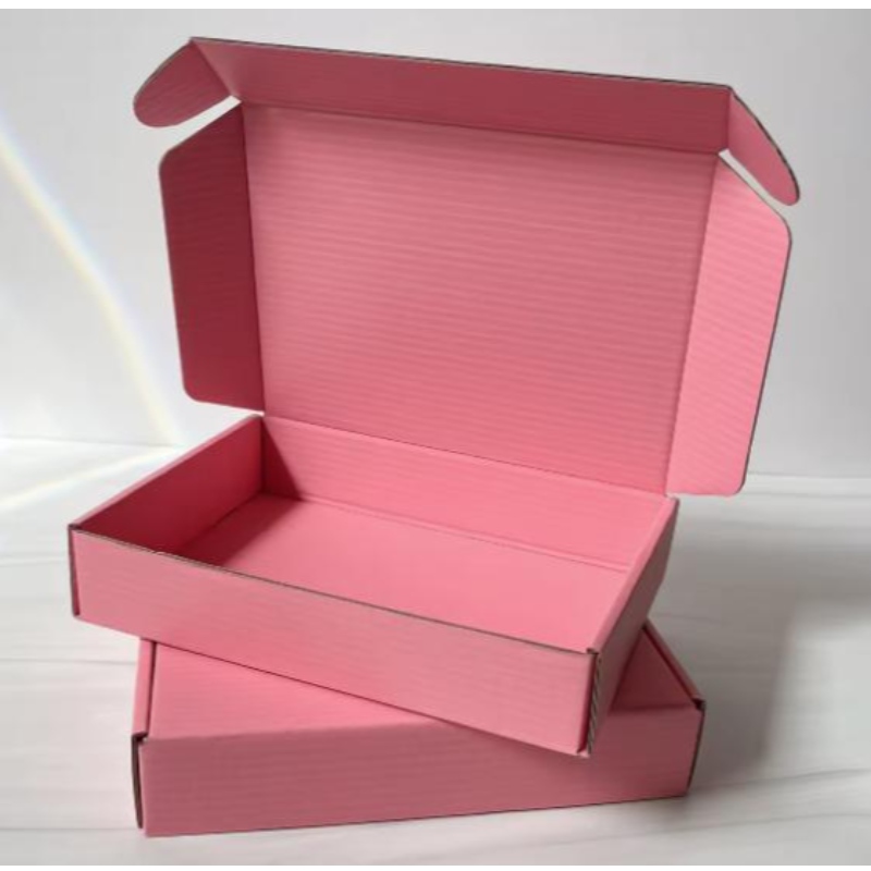 Mukautettu logo vaaleanpunainen väri kosmeettinen aaltopakkaus postituslaatikko lähetyslaatikko paperilaatikko