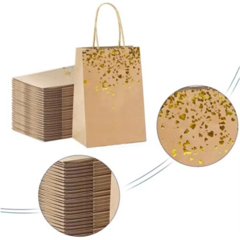 Kierrä ekologinen Kraft -paperipussi lahja- tai kangaspakkaukselle
