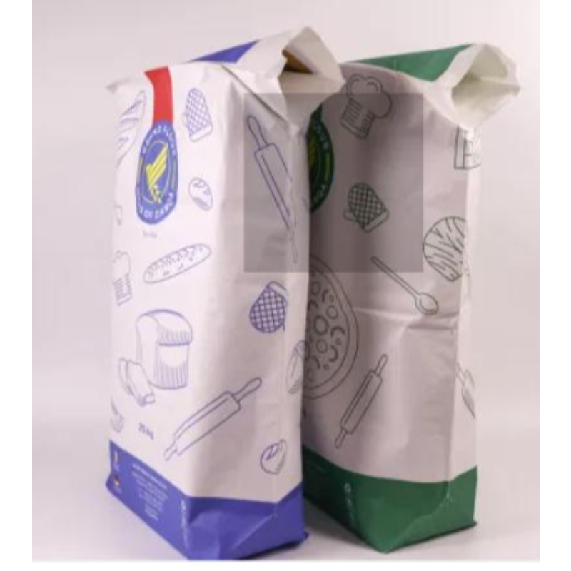 Monikerroksiset kraftpaperi vehnä leipomo Maida -jauhojen pakkauslaukku 25 kg