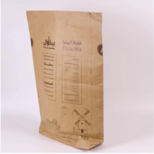 Eco Friendly 2kg 25 kg 30 kg mukautettu maissileipäjauhopakkauslaukku Paperipussit omalla logolla kierrätettävä