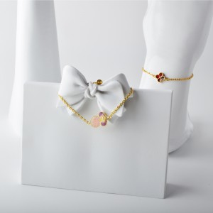 Uusi 4 Persikka Kukat Ontto   Valkoinen Shell Persikka Kukka Tarvikkeet Rannekoru