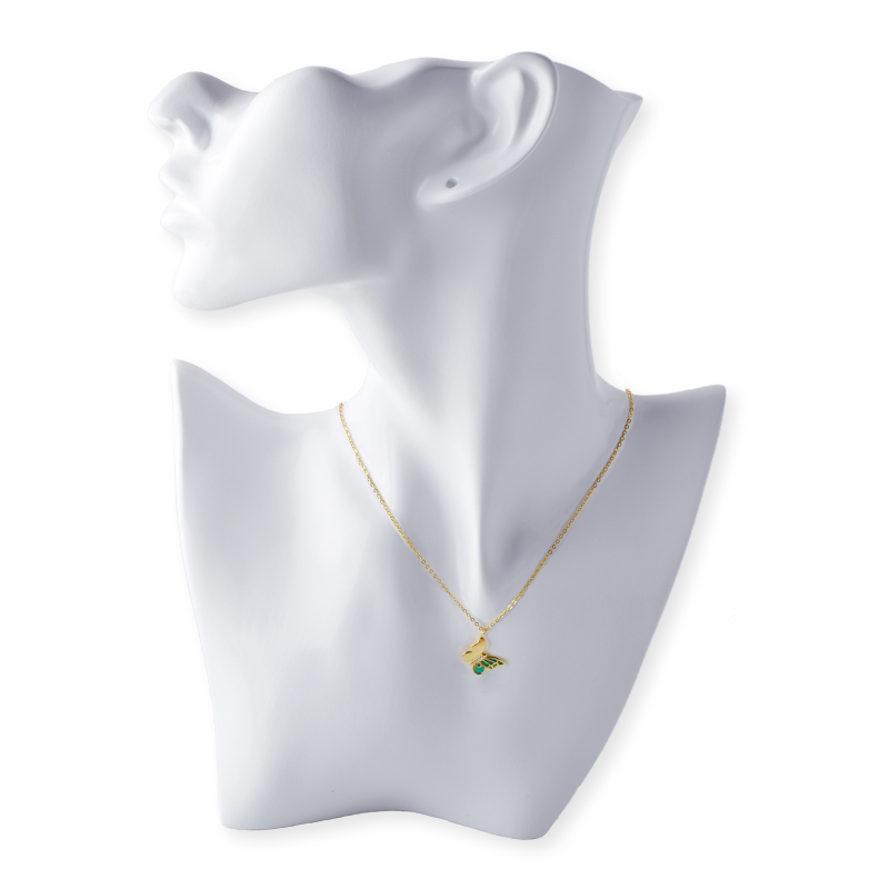 Perhonen tanko kivi riipus kaulakoru 45 5 cm