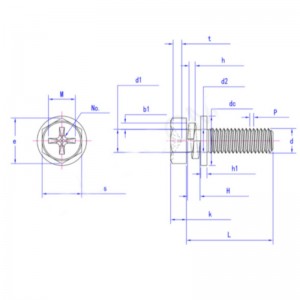 ristiin upotettu kuusiokantapultti, jossa on sisennys ja jousialuslevy