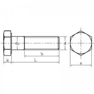 Kiinteistöluokka 12.9 hiiliteräksestä valmistettu kuusiopultti