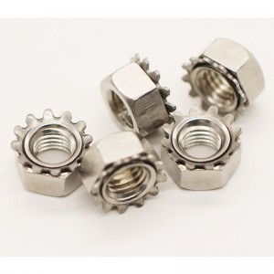 yhdistelmämutterit kuusikulmaisella jousialuslevyllä/K-lukkomutteri