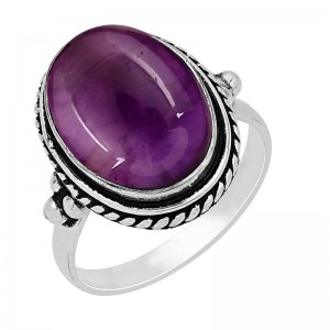 Hongde Mystic Amethyst Sterling Ring 925 Sterling Hopeoitu Käsintehdyt Statement Sormukset Naisten Varsinais Bohemian Syntymäkivisormus Korut