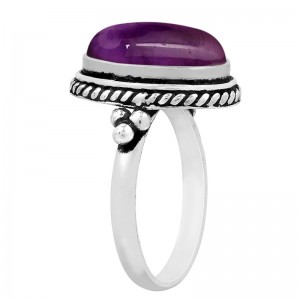 Hongde Mystic Amethyst Sterling Ring 925 Sterling Hopeoitu Käsintehdyt Statement Sormukset Naisten Varsinais Bohemian Syntymäkivisormus Korut