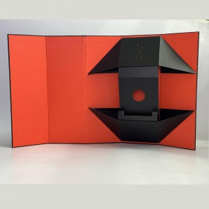 Hienostunut punainen ja musta taitettava viinilaatikko