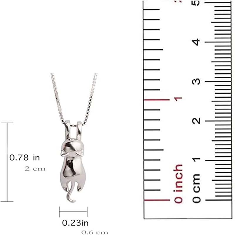 Hopea Cat Charm Kaulakoru S. Leaf Sterling hopea kissanaisille Kissan korutnaisille Kissan tarvikkeetnaisille Kissaäidin rakastajannaisen teemalahjat Söpöt hopeiset kissanpentukorut Syntymäpäivälahjatnaisille