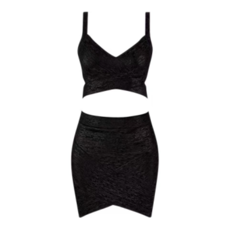 Kesäkullan painettuneulottu camisole, lonkkakääri -hame -sarja