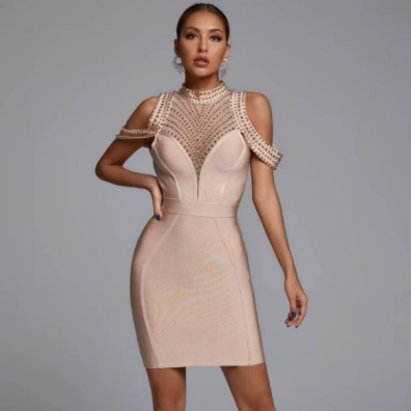 Kesäneulottu sidos spagetti raidat, porapala olkaimeton bodycon -mekot mekot