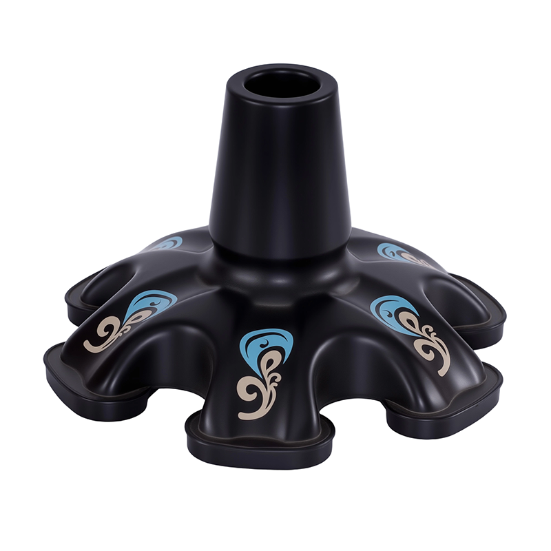 6 piikin itseseisovan kainalosauvan kärkeä